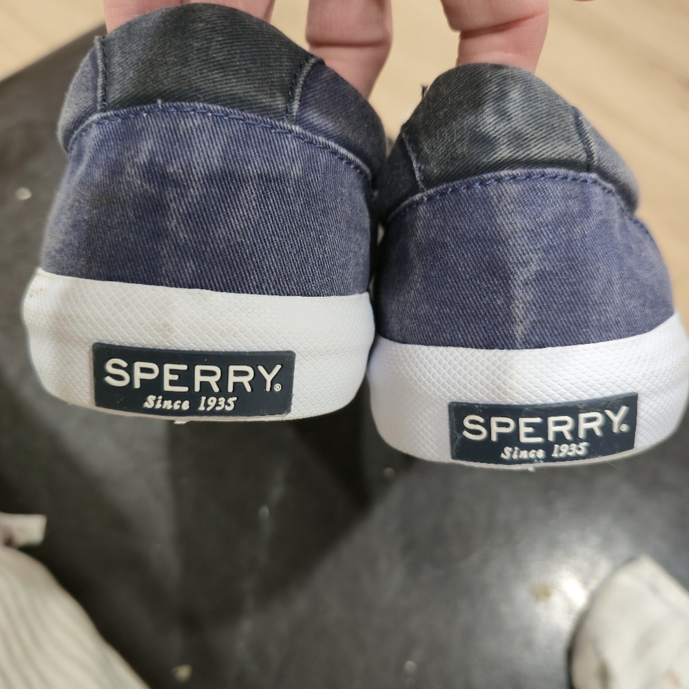Sperry Navy Canvas Sneakers with White Accents - Picture 5 of 6